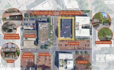 Plenty of amenities and nearby parking, in the heart of downtown!