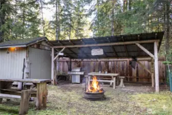 Outdoor firepit area