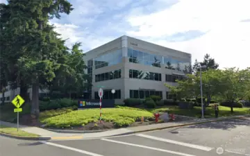 Microsoft campus across street