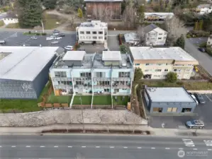 Aerial view of this 4 unit complex.