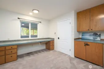 Den with Built In Cabinets