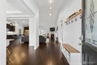 You are wowed immediately upon entering this gorgeous rambler. Note the updated interior paint and lovely hardwood floors.