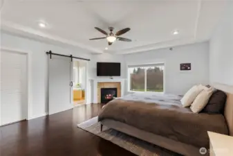 This is your primary suite and oasis within the home. It even has its own fireplace!