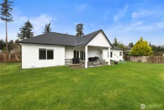 A view looking back at this impressive home.
