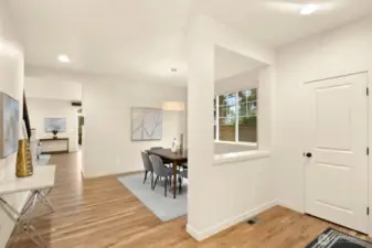 Dining Space Transitions to Kitchen