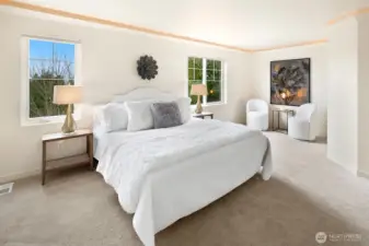 Primary Bedroom with Nook and Ceiling Lighting