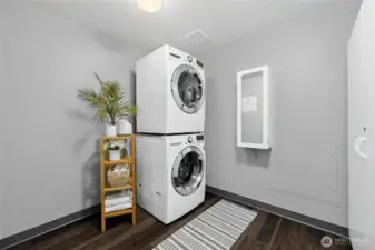 This floor plan has the largest laundry room in the building. You will actually love doing your laundry here!