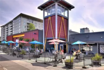 The Fish Peddler restaurant will become a favorite, located just outside your door. There are several other great dining spots along the walkway as well.