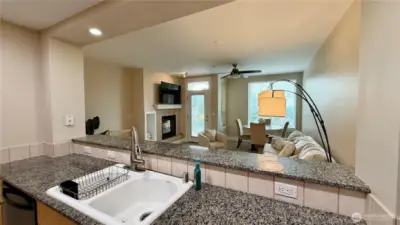 Breakfast Bar Overlooking Living Room