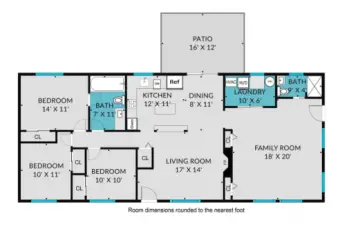 Main House is 1440 sq ft