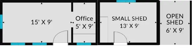 Outbuilding and open shed