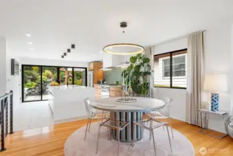 Custom lighting and new finishes throughout.