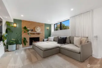 Light and bright with well appointed lighting and modern details.