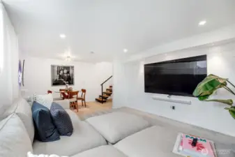 Spacious living layout in the lower level.