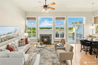 Bright great room with 180 degree views!