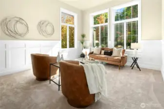 Front living room with tranquil views - NO homes behind you!v