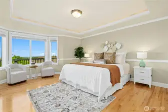 Owner Suite on MAIN FLOOR with huge walk-in closet and en-suite bathroom