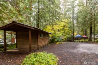 Shed is dry and secure for all of your storage needs as you set up your dream spot at the Glen!