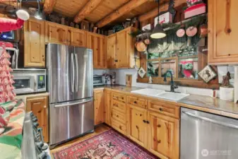Kitchen with stainless steel appliances