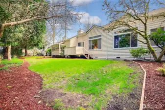 Open space behind condo.