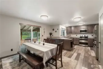 A spacious eat in kitchen for intimate gatherings