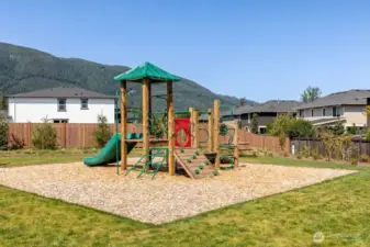 Community Park at the entrance of Harrison Court. Mt. Si, Rattlesnake, and Mailbox point all visible from the community benches here at the park.