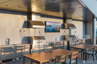 Covered BBQ area on rooftop