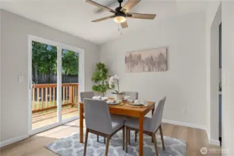 Dining room with access to the huge back deck