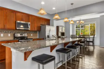 Kitchen with large island & room for casual dining