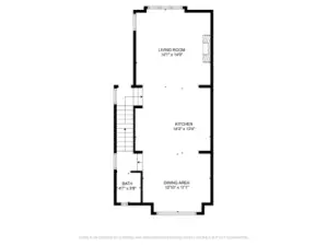 2nd level with Living Room, Kitchen, Dining Room and Half bath