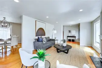 Different view of the large living room space.