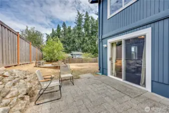 back side of the house with one of the patio