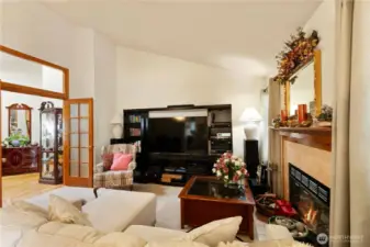 Wood burning fireplace