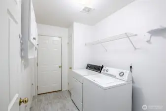 Utility room leads to garage