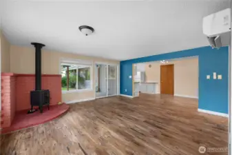 Spacious living room located just off the kitchen. Perfect for entertaining guests.