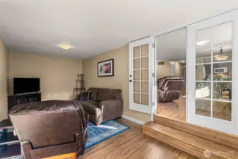 Quiet room with French doors