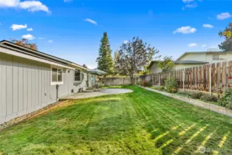 fenced backyard