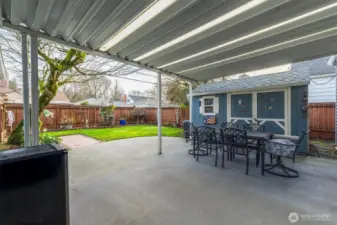Large Useful Covered Patio. Outbuilding.