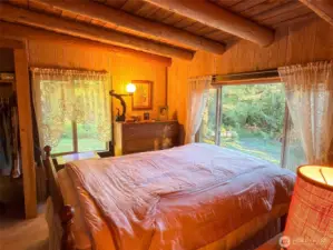 Primary bedroom with lovely large windows.