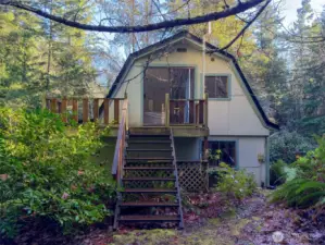 Back deck and stairway from upper bedroom.
