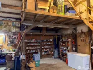 Much of the garage contents convey with the sale.