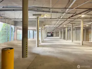 Secure parking garage offering convenience and protection from the elements.