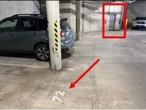 Clearly marked assigned parking space for resident convenience.