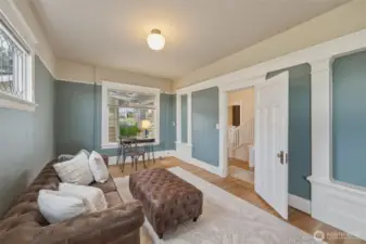 Classic South Hill living space featuring original millwork and timeless architectural character.