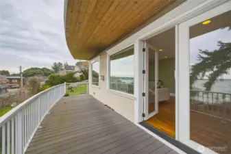 Lower-level deck with beautiful Bellingham Bay views and direct access from the daylight living space.”