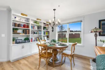 Custom bookcases with ceiling-mounted book lights: A great place to display your treasures.