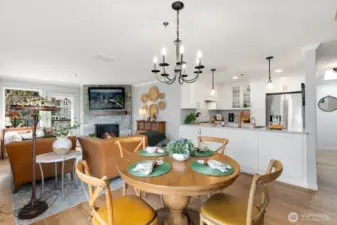 Open floor plan with room for dining, cooking and entertaining.