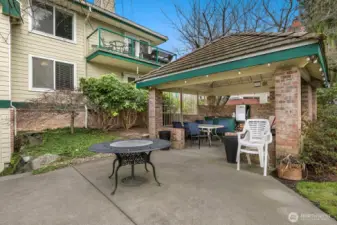 In the summer, residents gather at the club house to visit and cook outdoors.