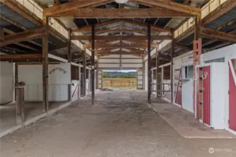 Well thought out 60X90 barn with 5 stalls with individual locks.