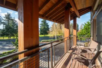 Substantial lodge style posts and woodwork just looks amazing!